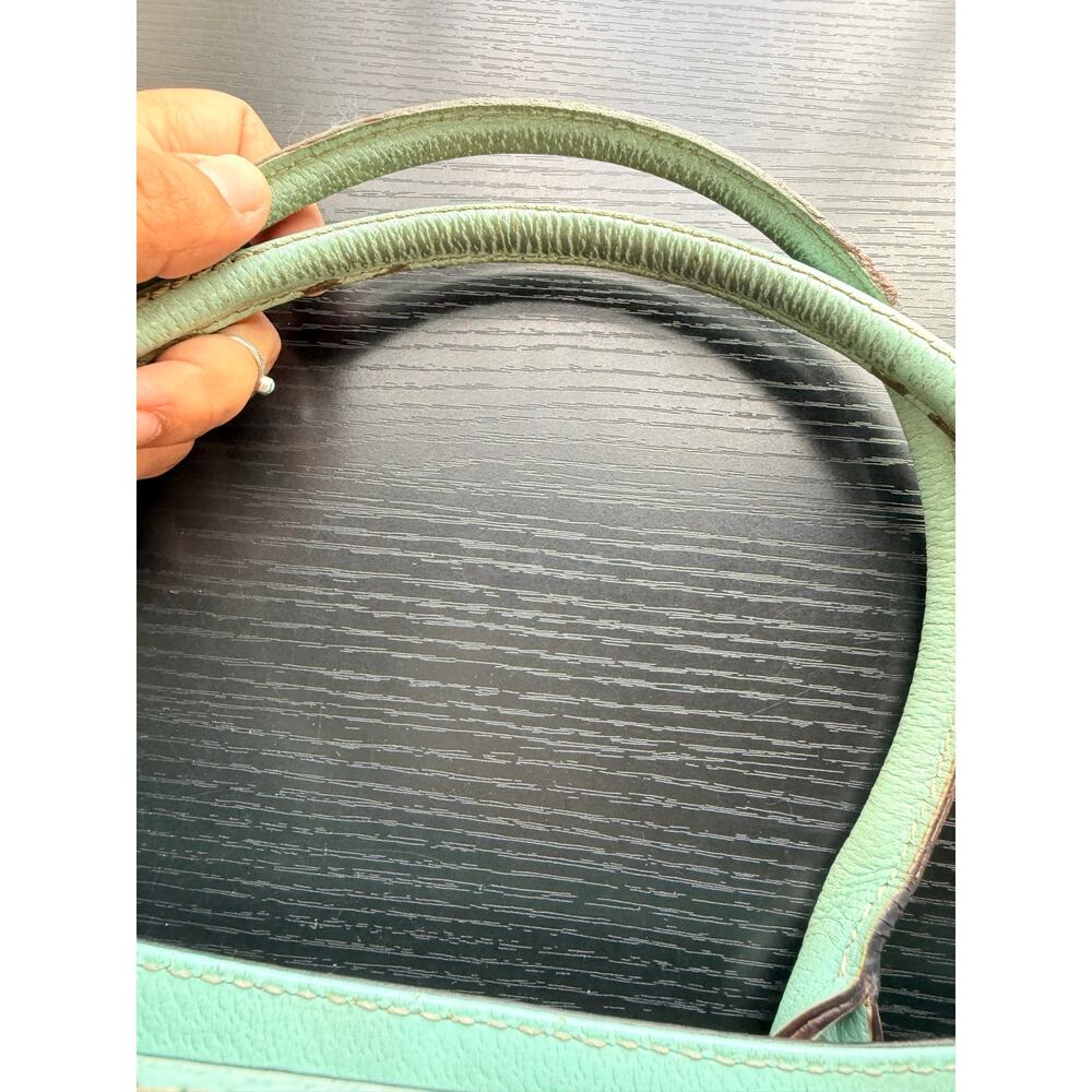 Kate Spade New York Tiffany Blue Mint Green Pebbled Leather Satchel Tote Bag - Picture 9 of 16